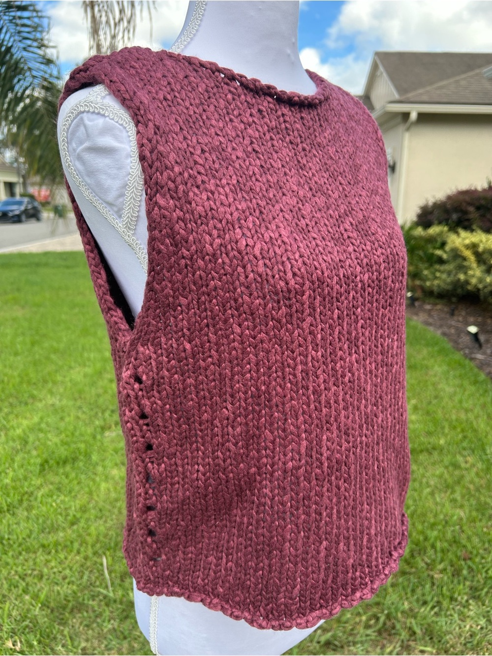 NWT🌷Free People Opal Rolled Round Neck Sleeveless Sweater Knit Tank Top - Picture 5 of 11